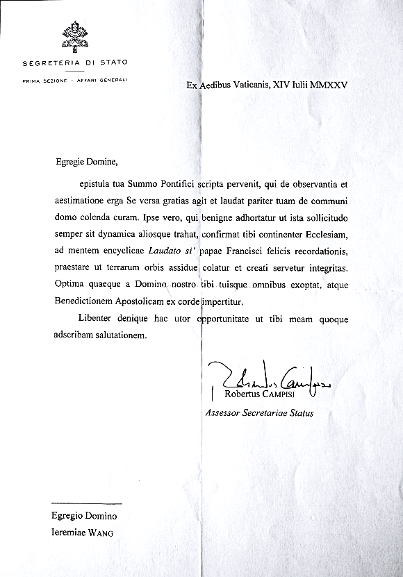 Letter from the Pope